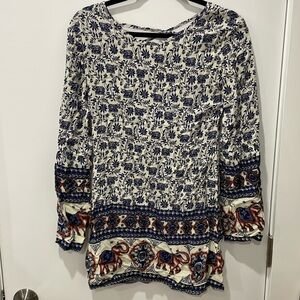 Elephant Print Criss-Cross Dress 🐘